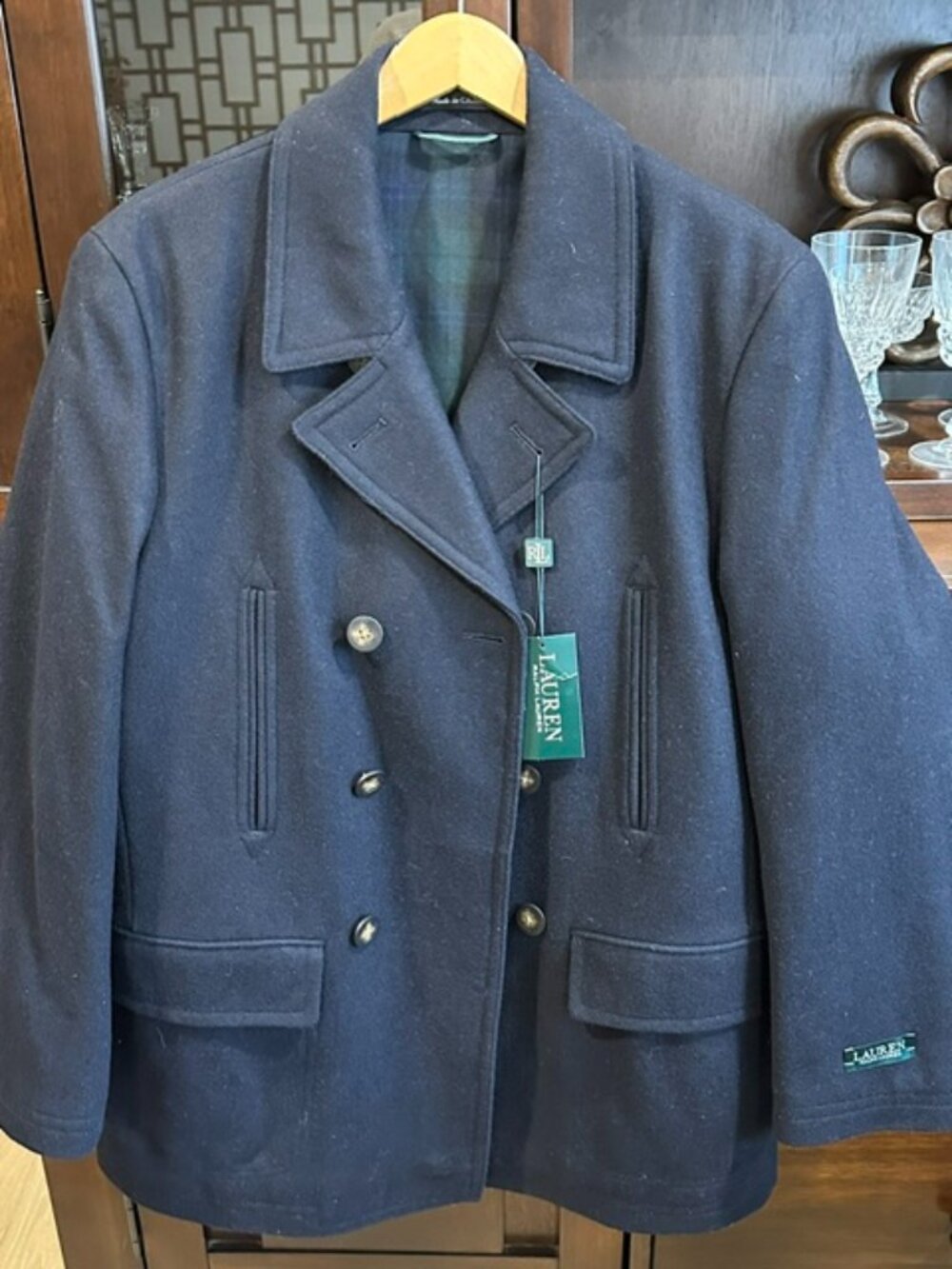 Lauren Ralph Lauren Mens Luke Navy Peacoat 40 Short
